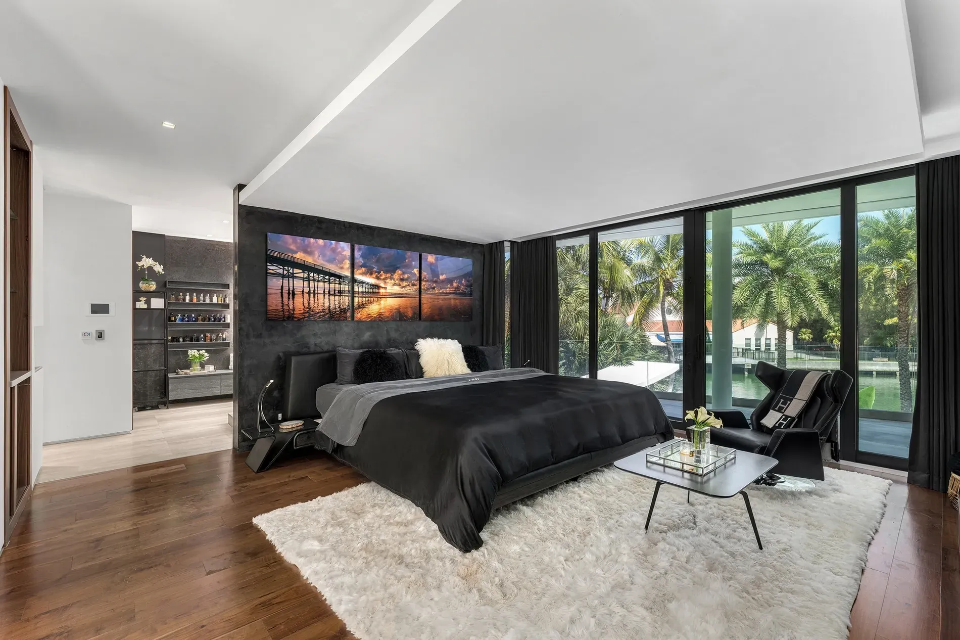 Bedroom went full black. Luxe, but do you sleep here?