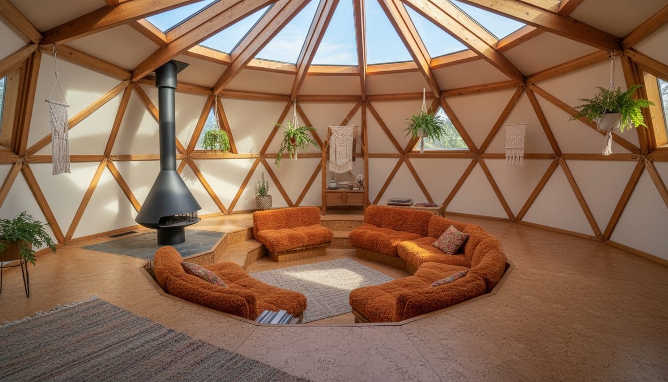 Open dome living area. Round layout actually works. Where’s the couch facing?