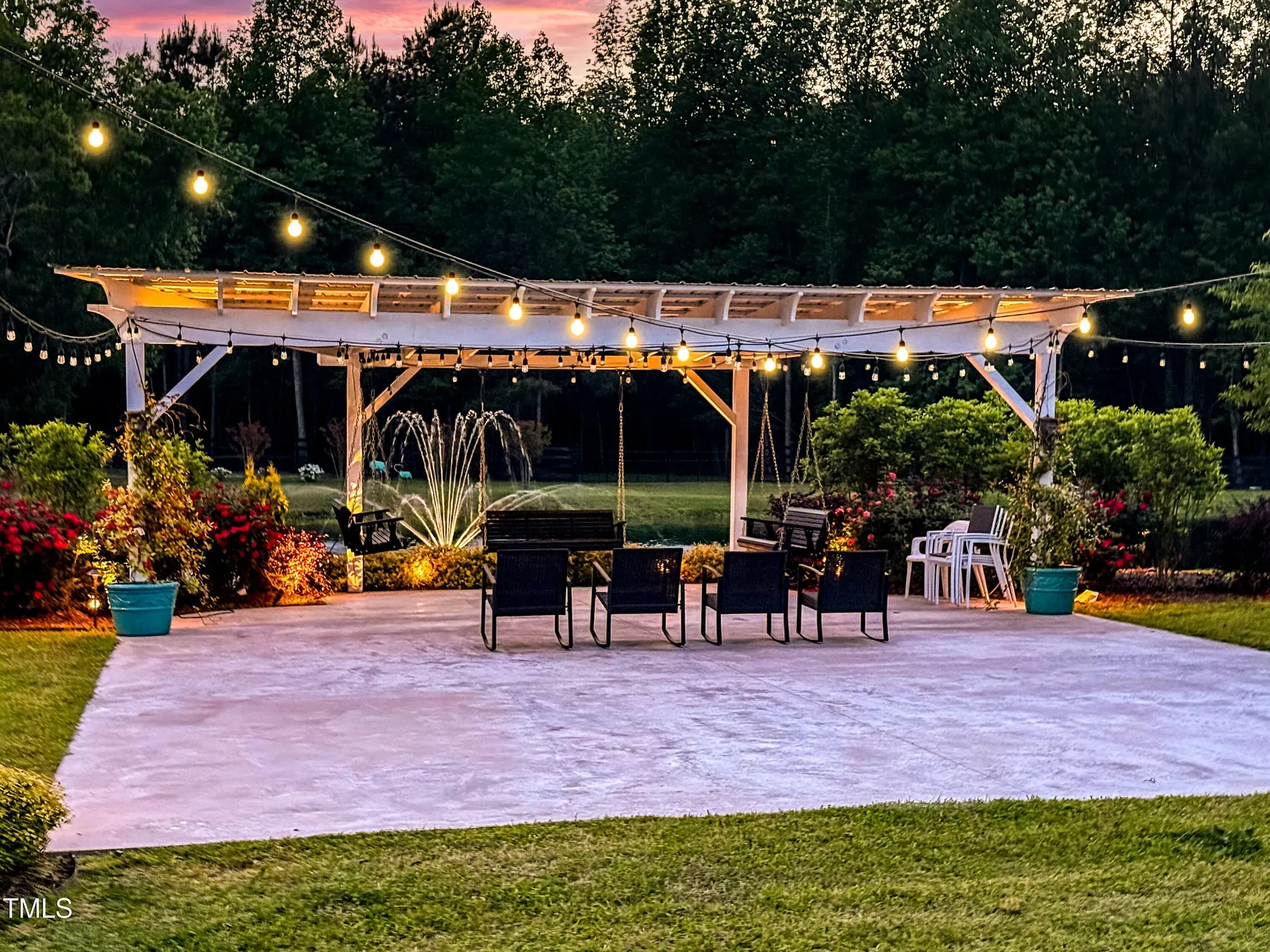And then, pergola with string lights. It’s cute. maybe a little Pinterest?
