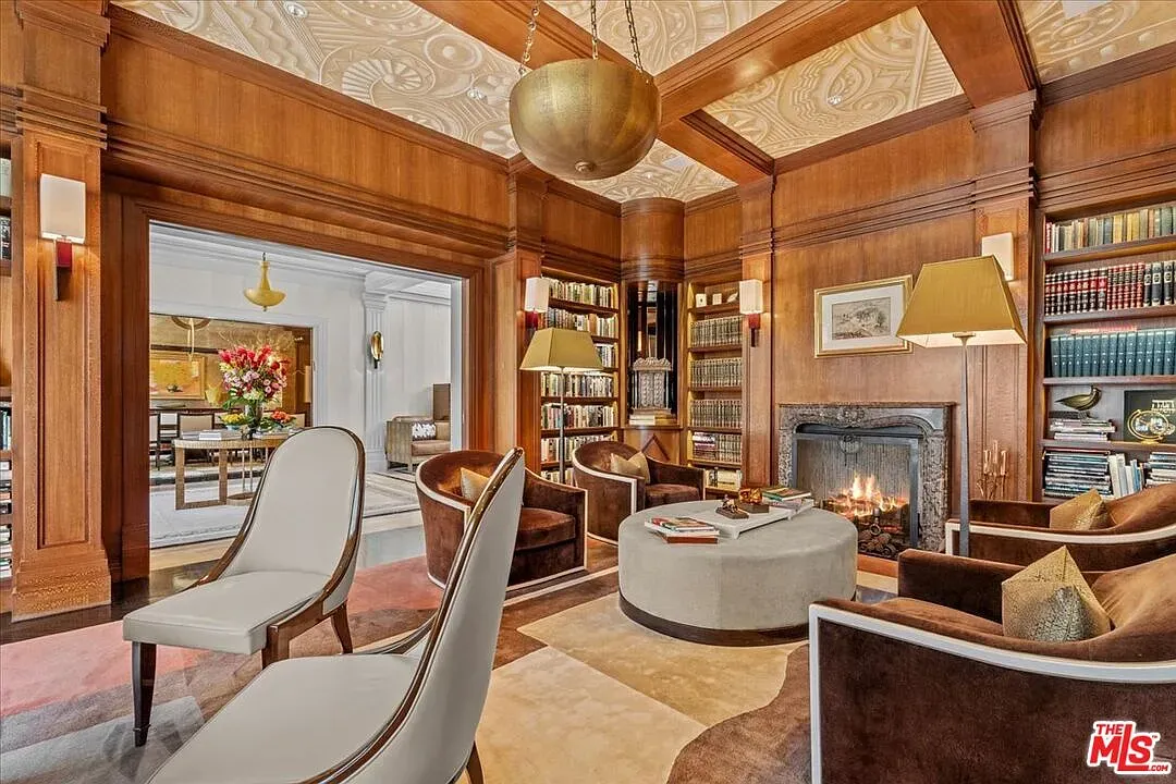 Library with carved ceiling and circular seating. I’d never leave.