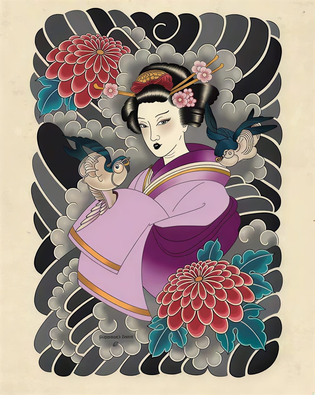 Elegant Geisha Portrait That Captivates