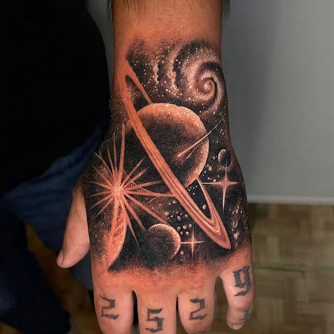 Galaxy Dotwork in the Palm