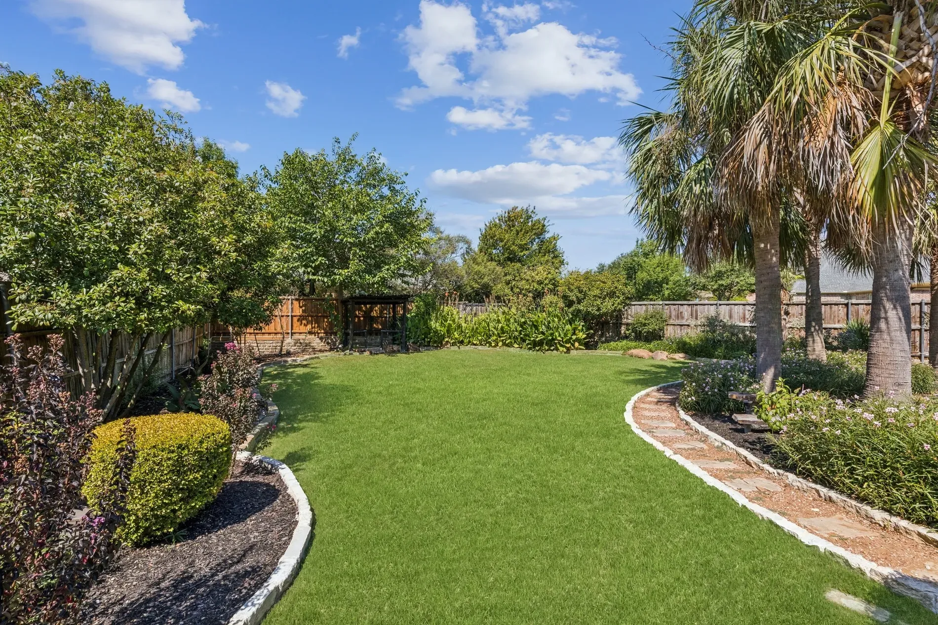 Backyard is a carpet. From this angle the lawn looks fake.