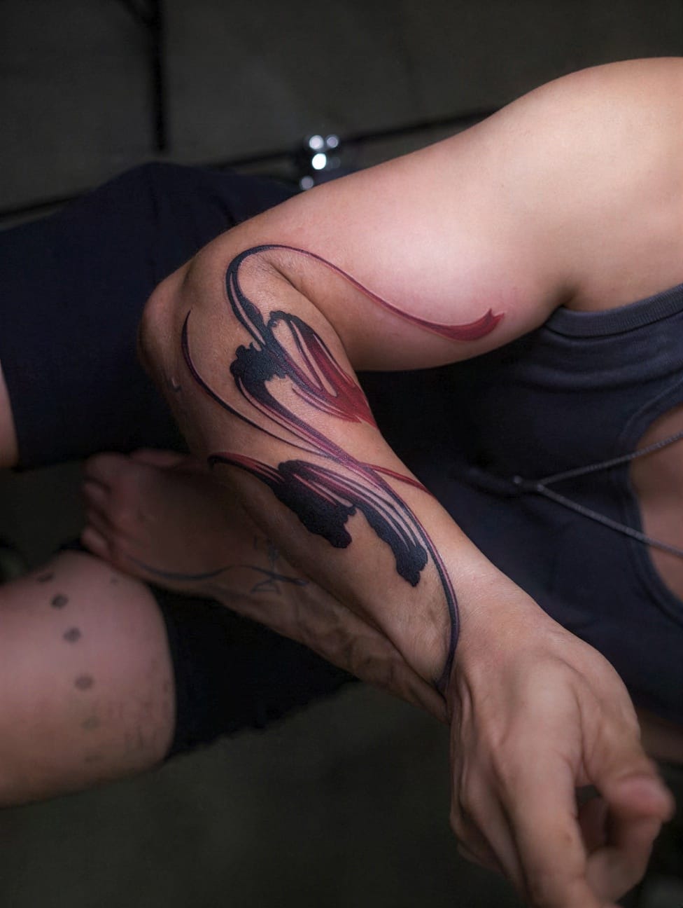 Abstract Red Brushstroke