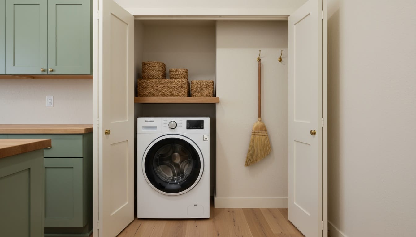 Laundry hides behind a fairytale door.
