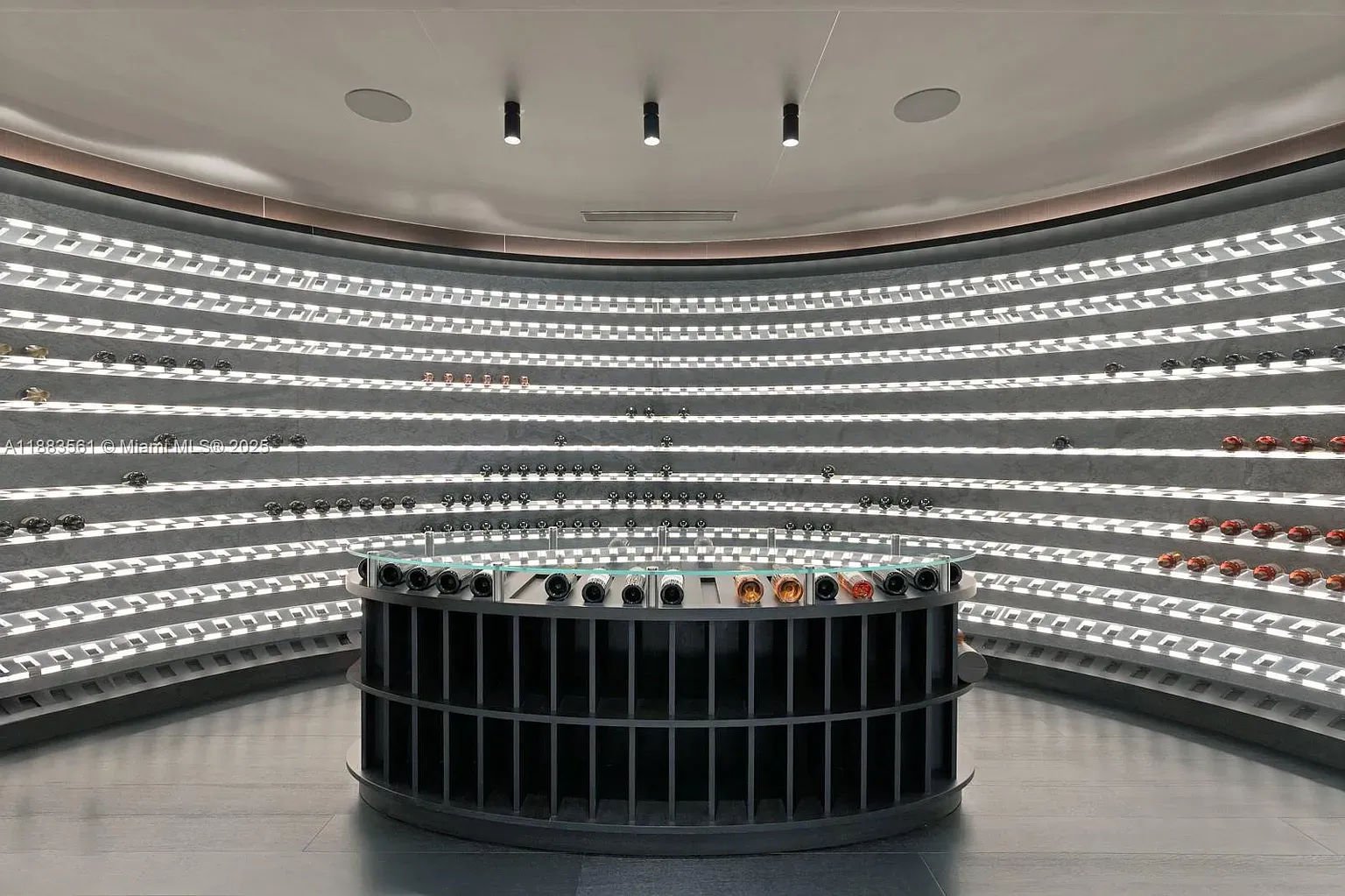 Curved stone wine wall is a flex. I mean, cool, maybe too much?