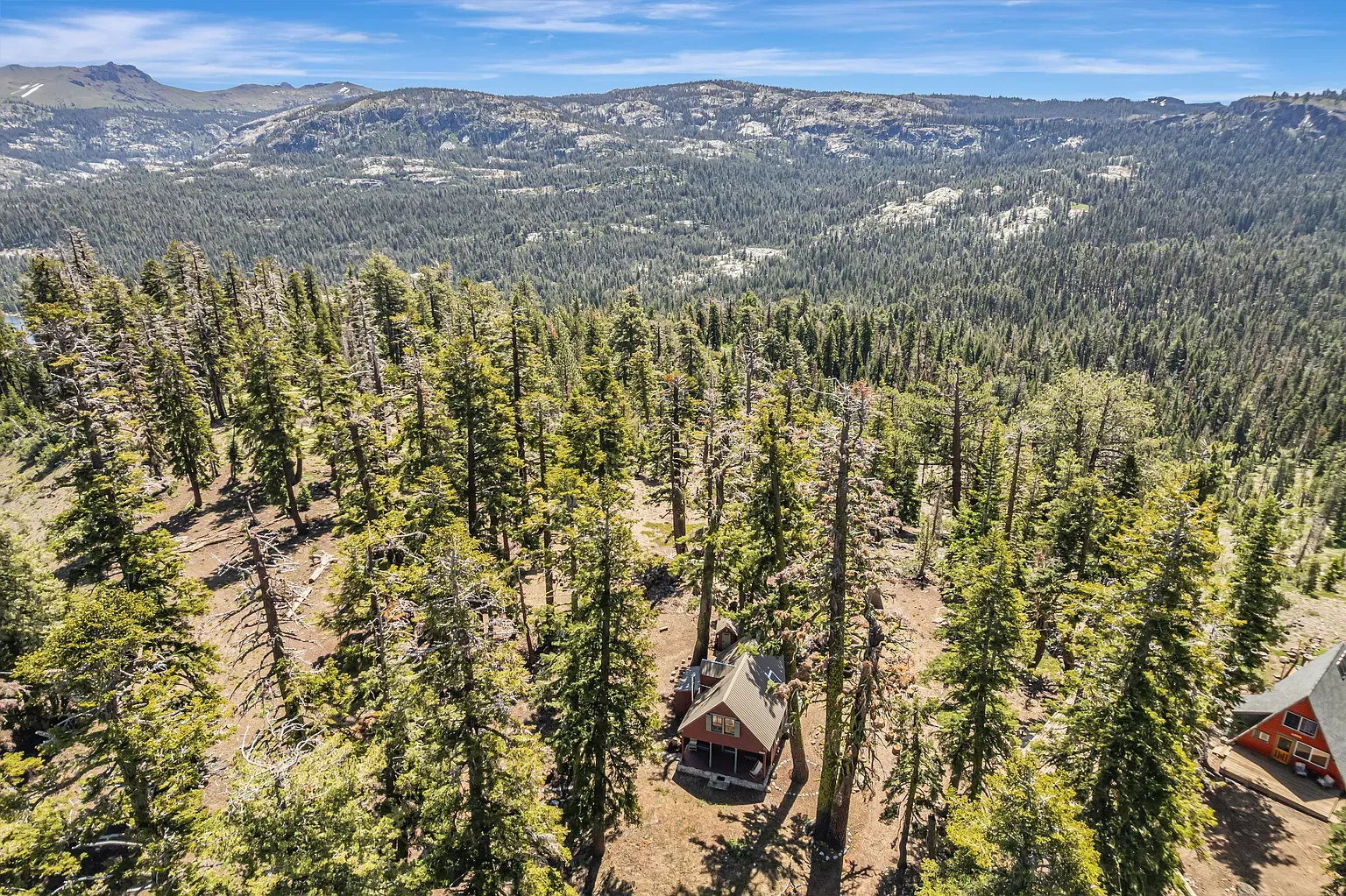If that’s the view, I’m sold. A-frame tucked into serious evergreens.