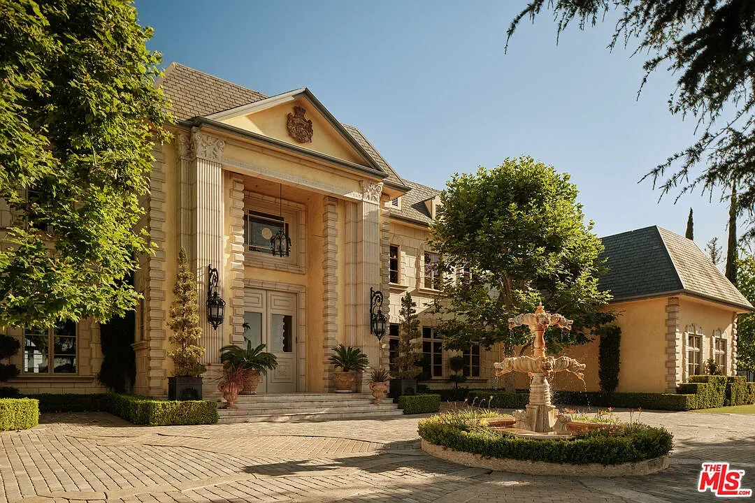 Back outside. big columns again. Softer stone color keeps it friendly.