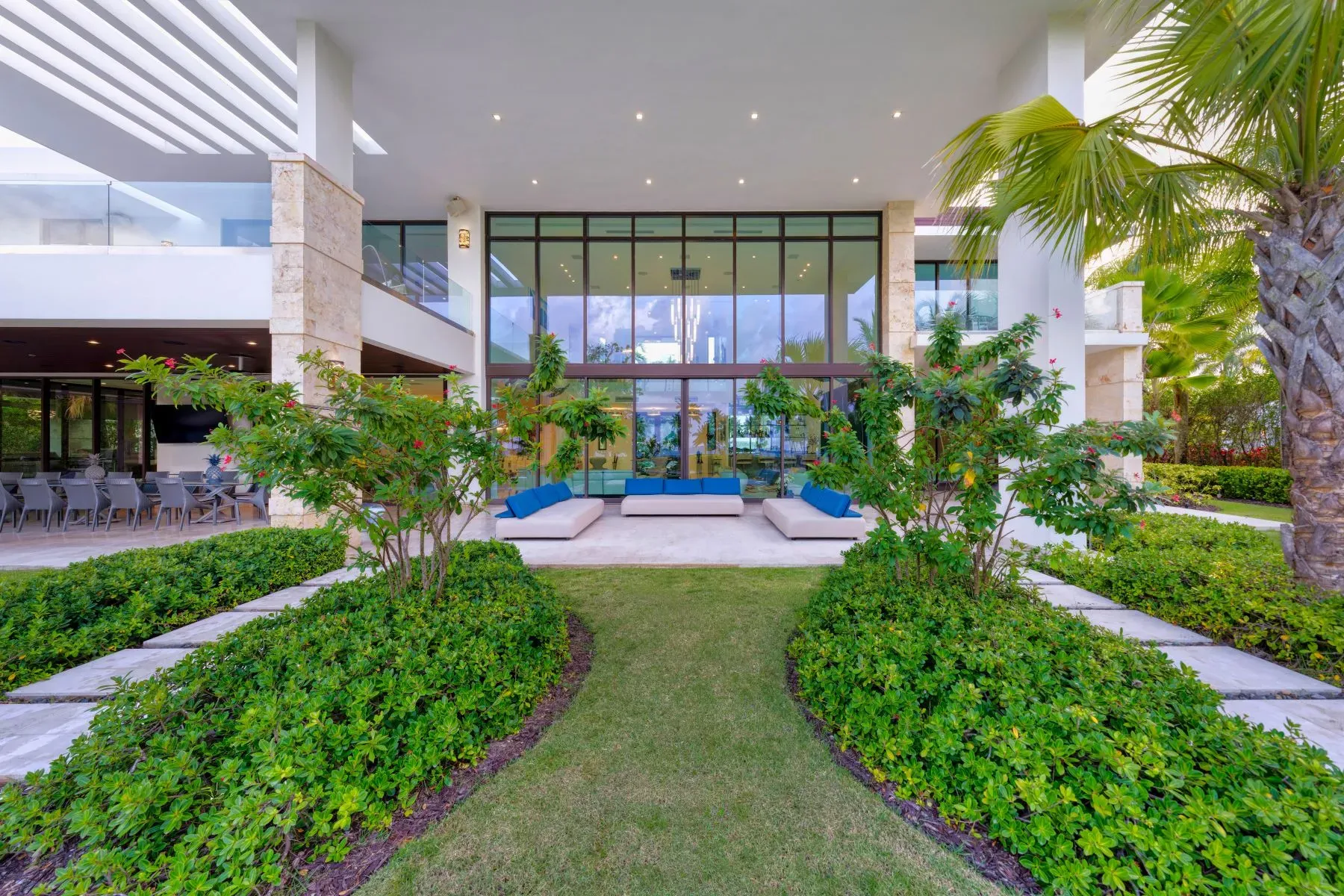 Patio feels another living room, just with birds. Glass everywhere.