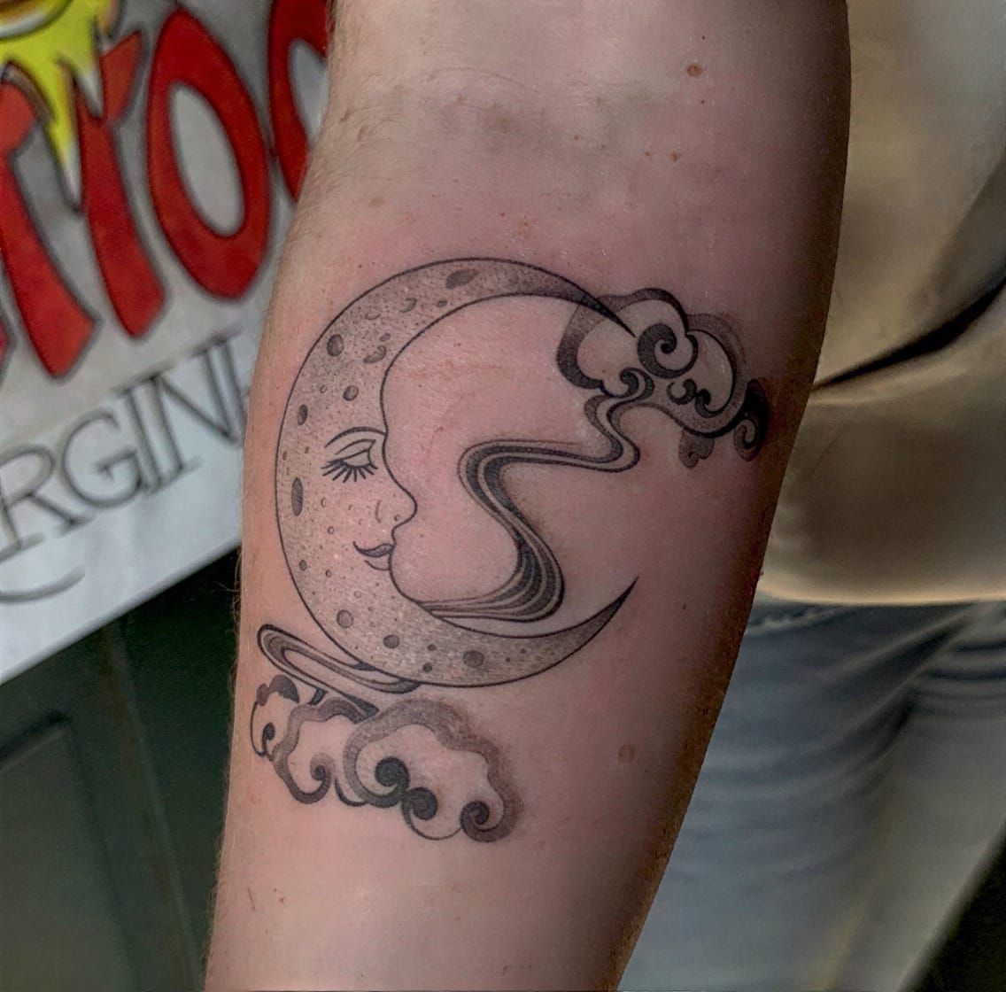 Crescent Moon With Cloud Dreams