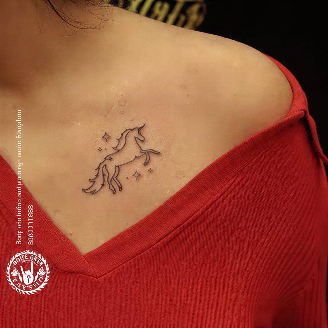 Behind collar tiny initial for a nostalgic touch