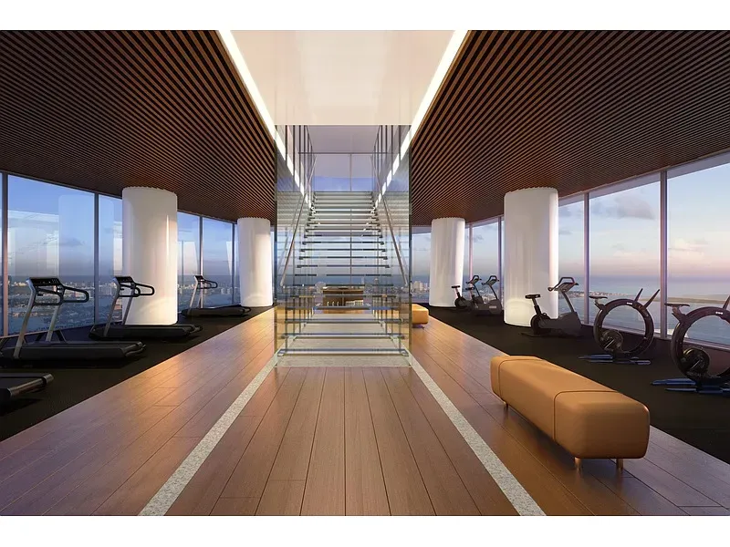 Gym with skyline cardio. I'd actually show up if treadmills had this view.