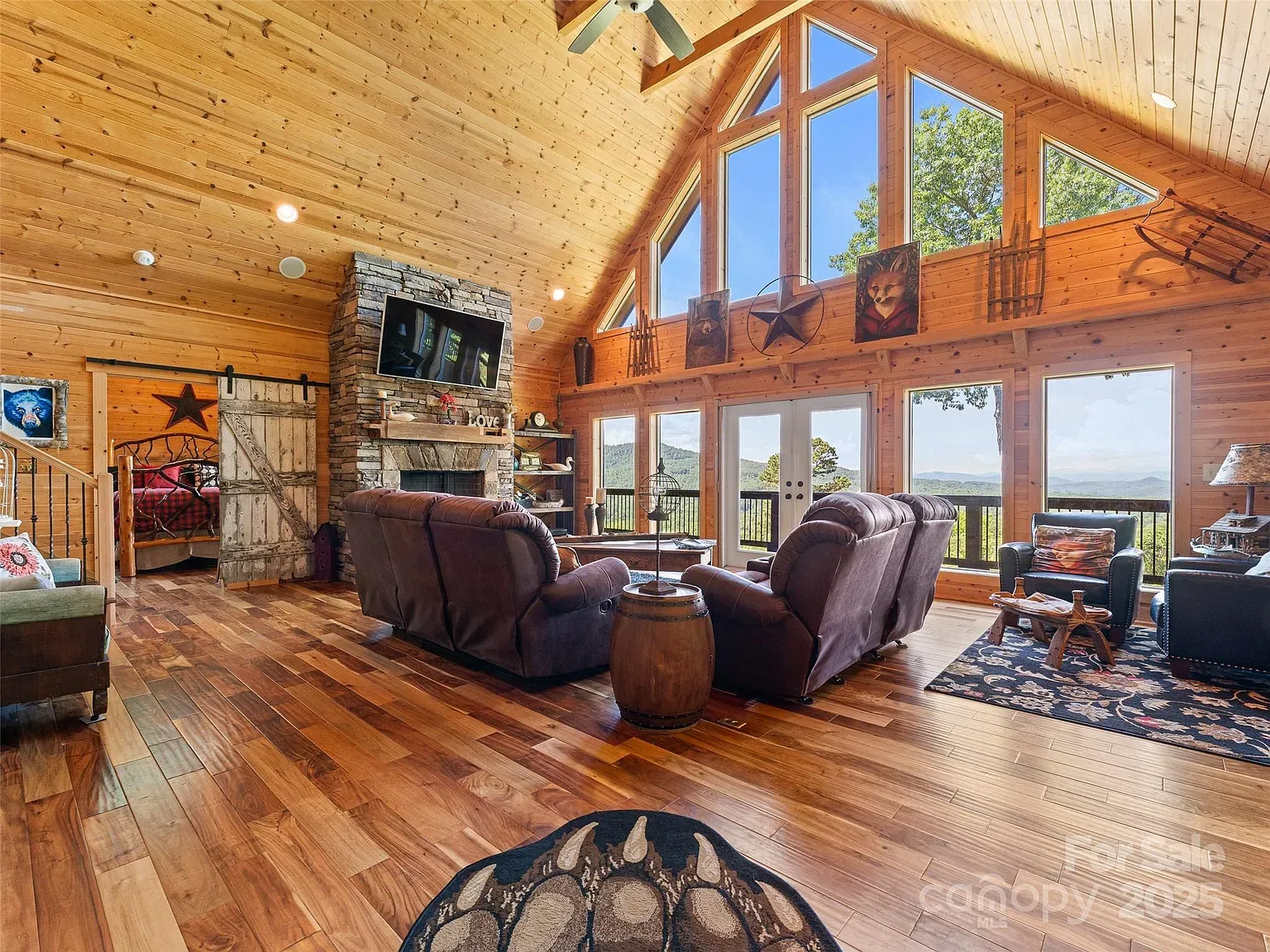 Great room wall of glass. All the trees become the artwork.