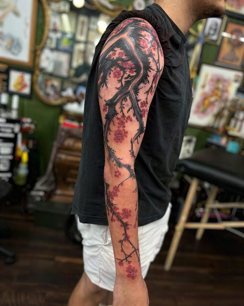 Graceful Cherry Blossoms in Motion