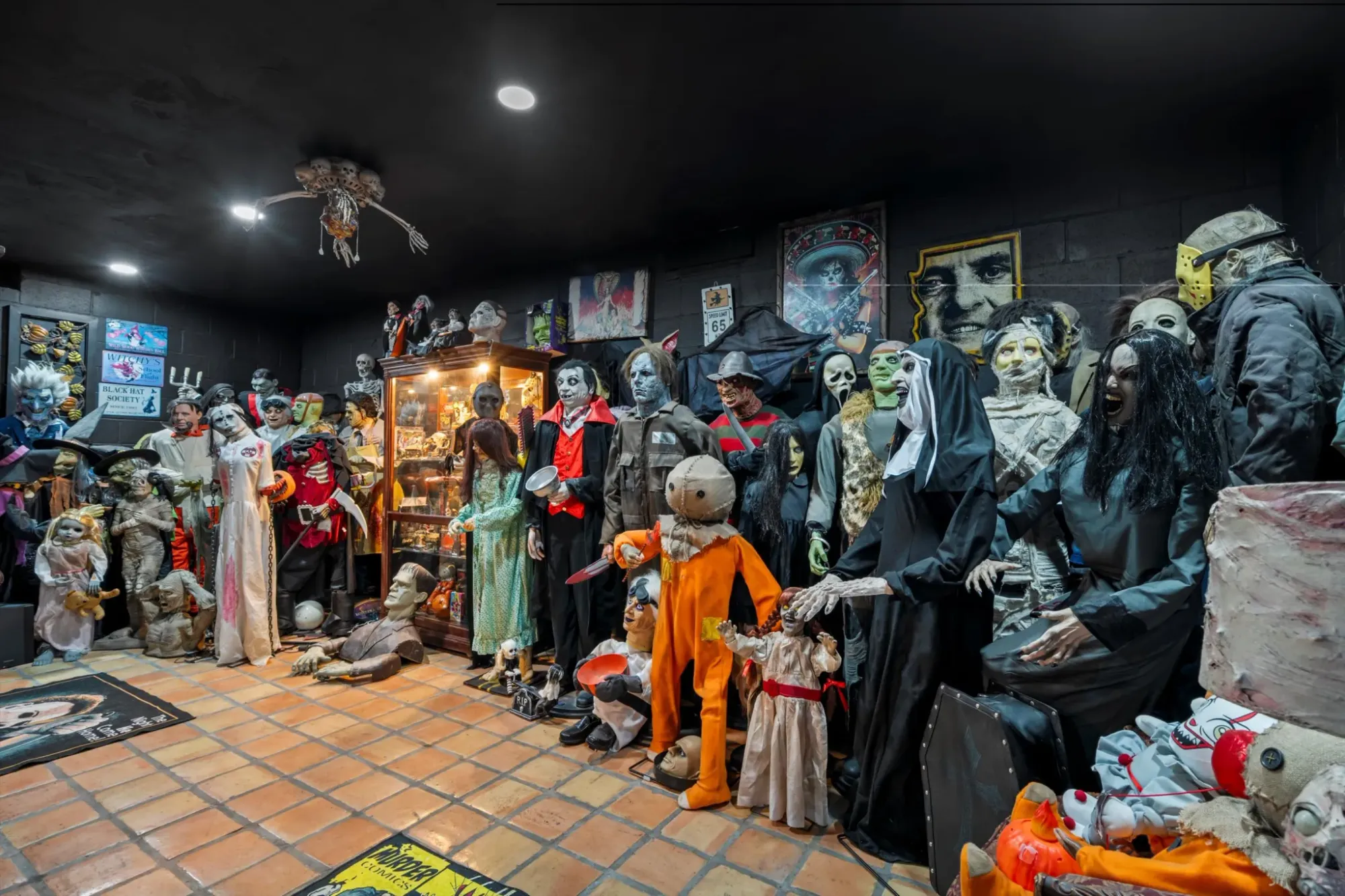 Oh. A full mannequin horror room. Doors stay locked at night.