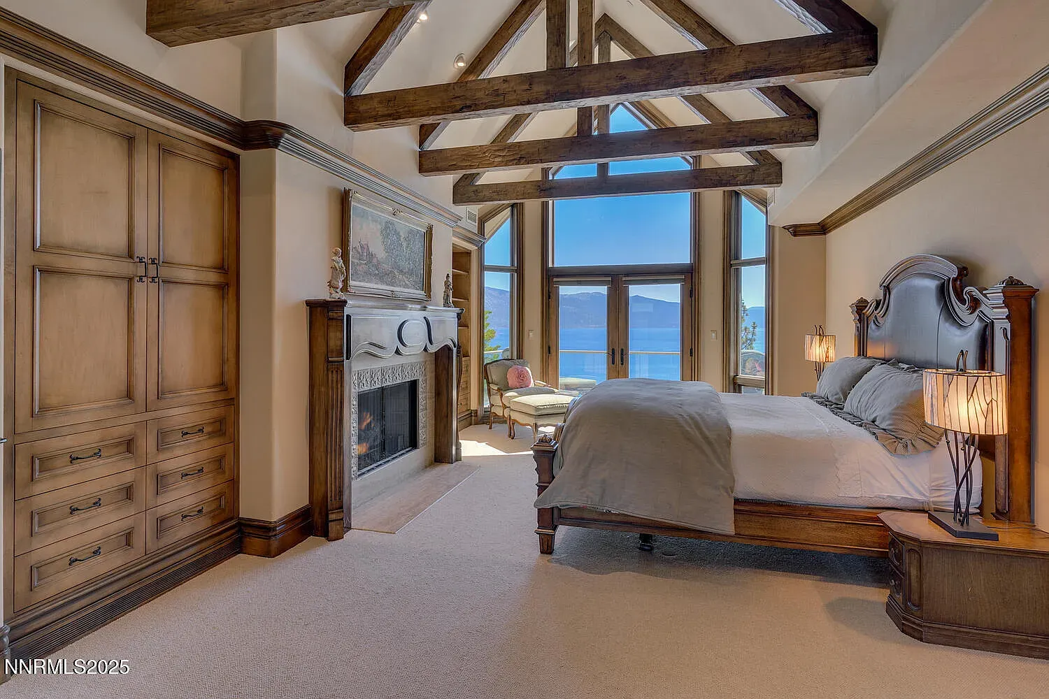 Those beams make the room. Cozy but big—like sleeping in a fancy barn.