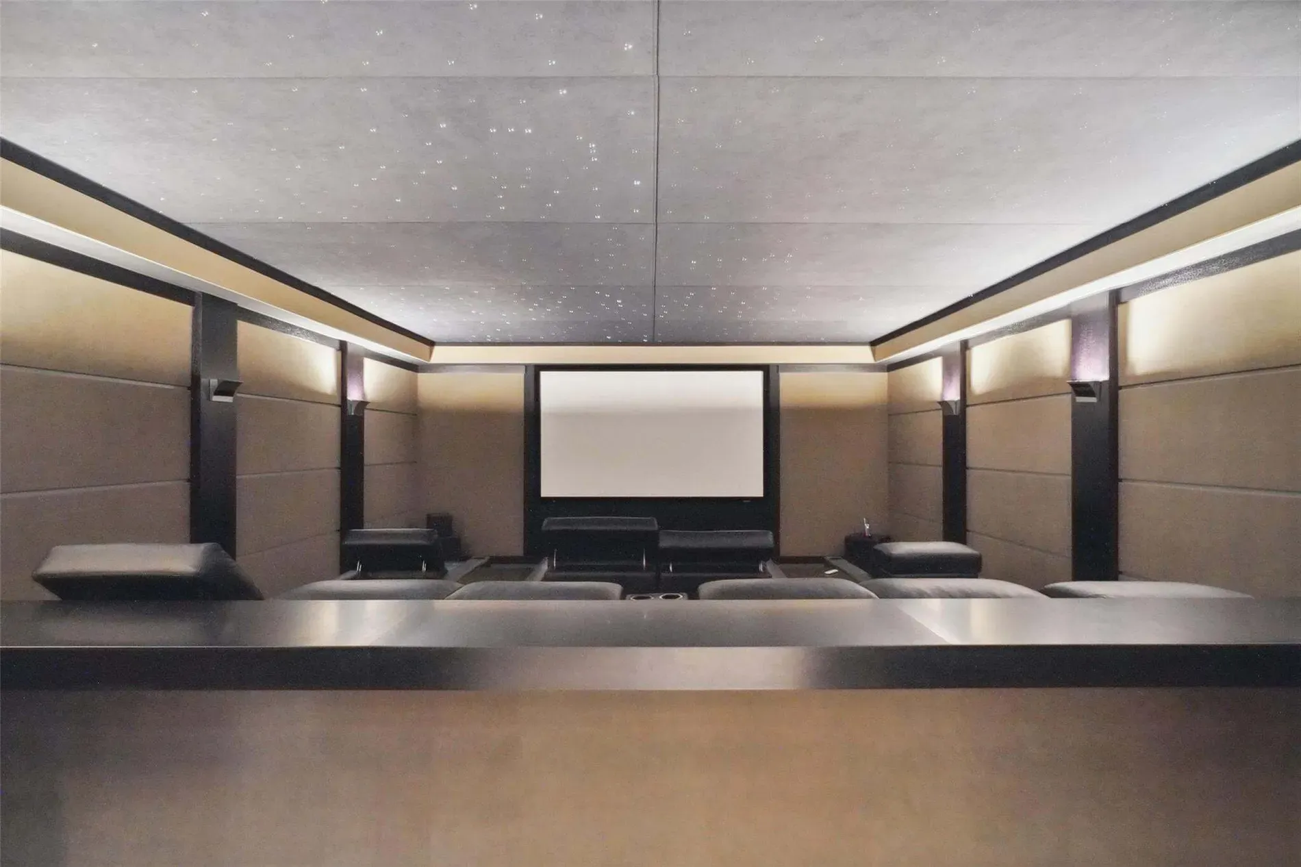 Theater time—taupe panels, starry ceiling maybe? Seats look nap-dangerous.