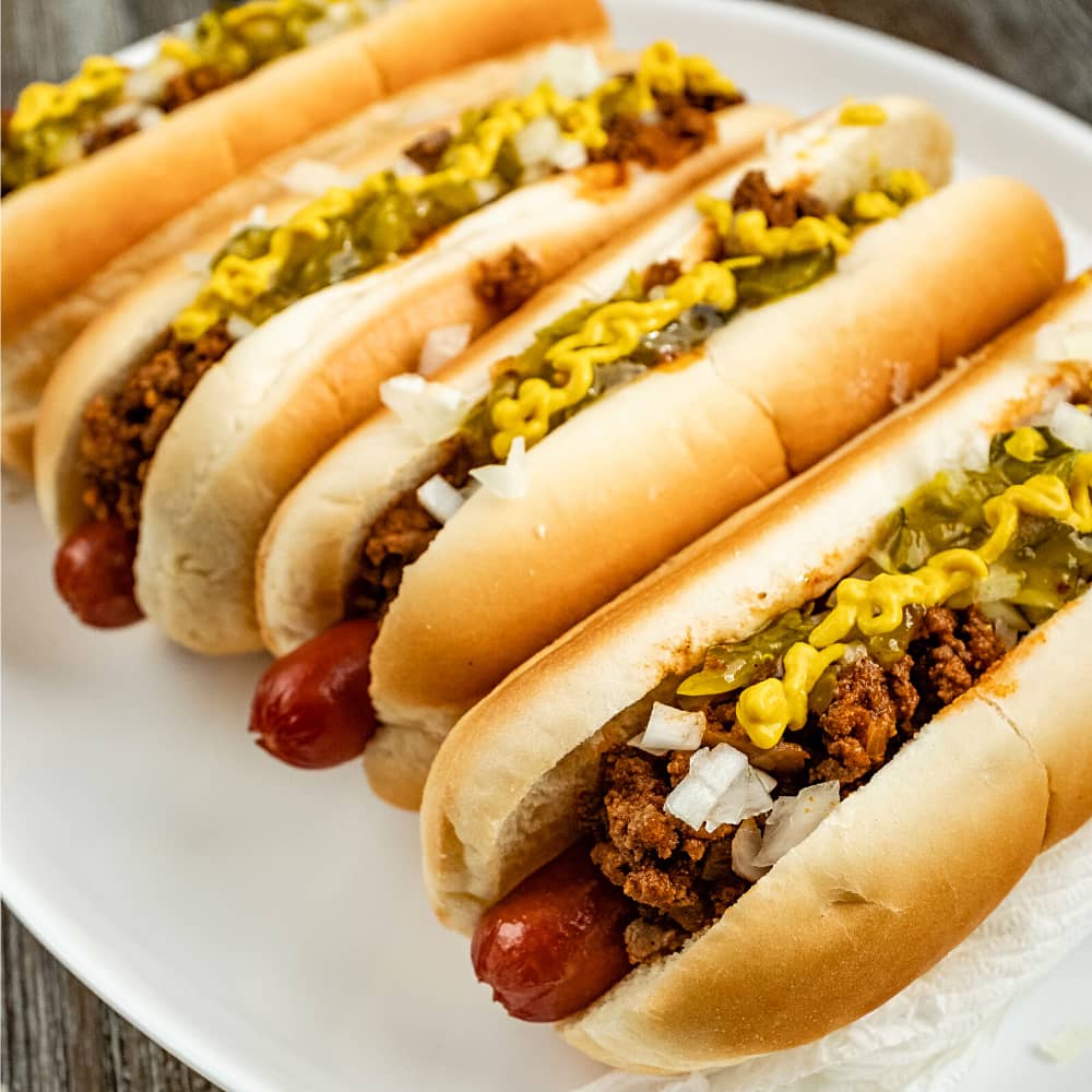 a classic coney dog with Michigan sauce