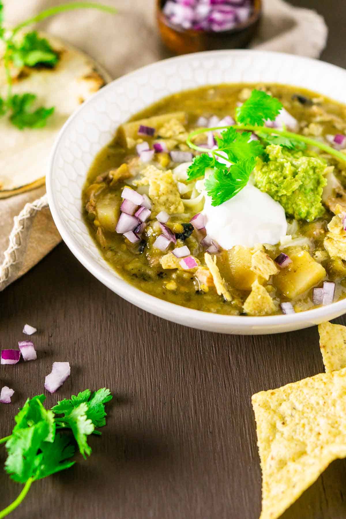 a hearty Colorado green chili from a recipe