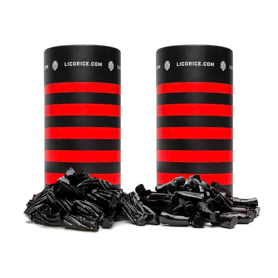 a black licorice with two pieces