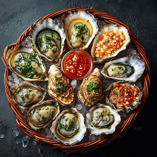 an appetizing plate with 3 oysters