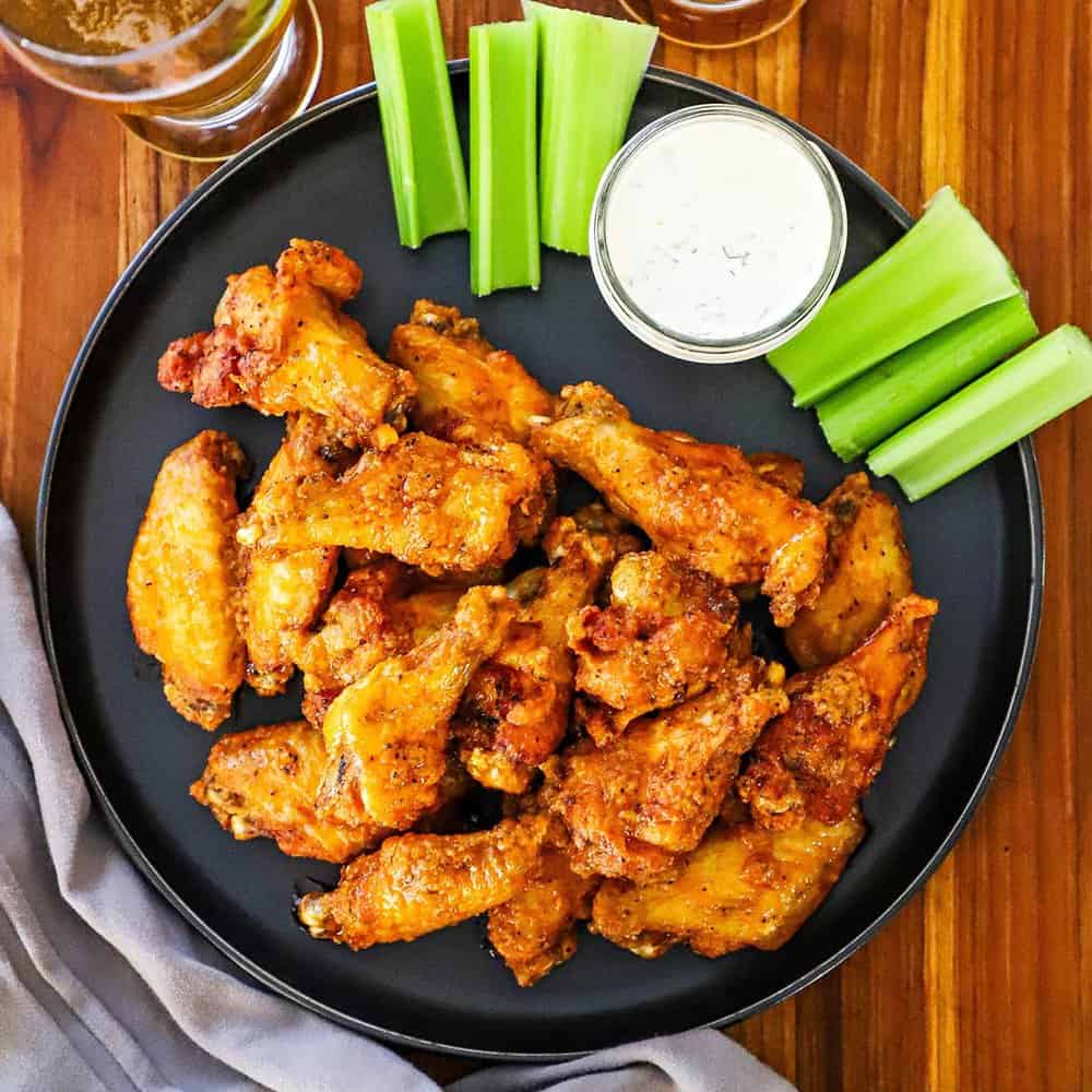 a classic platter with buffalo wings