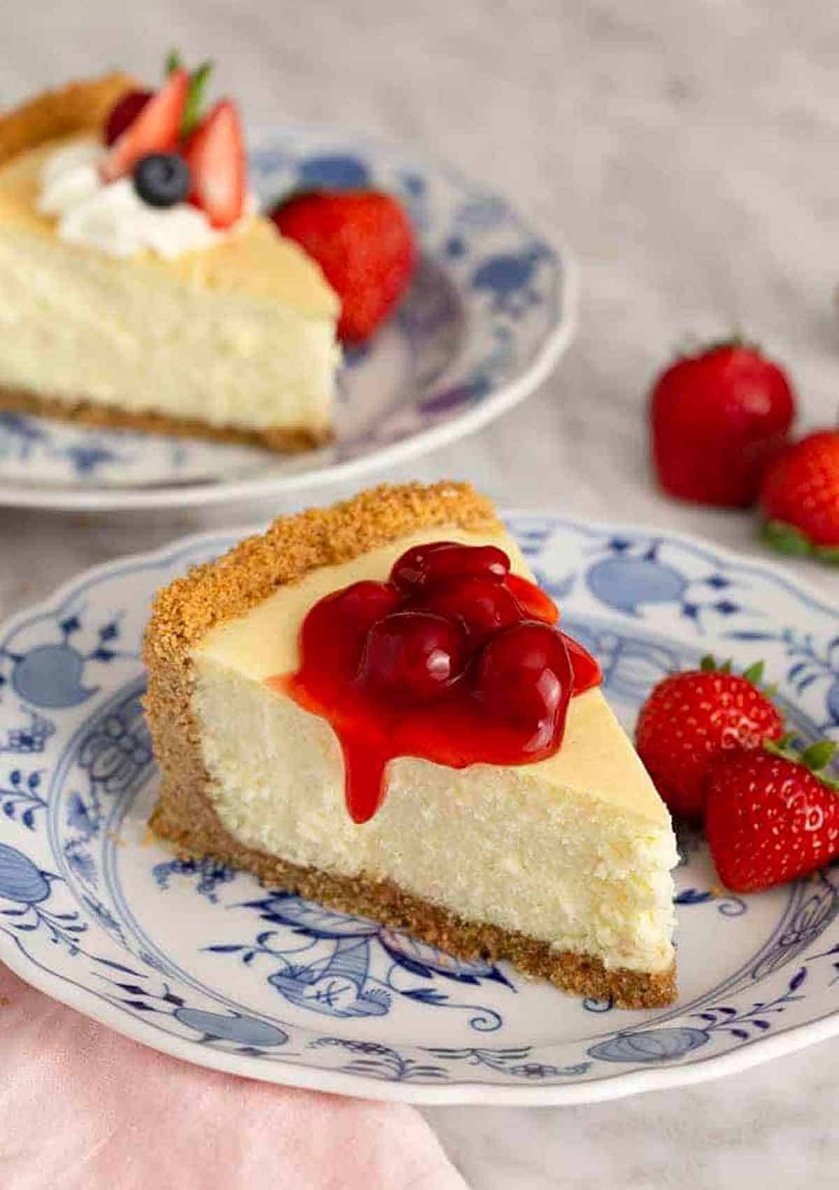 a delicious cheesecake with a full cheesecake