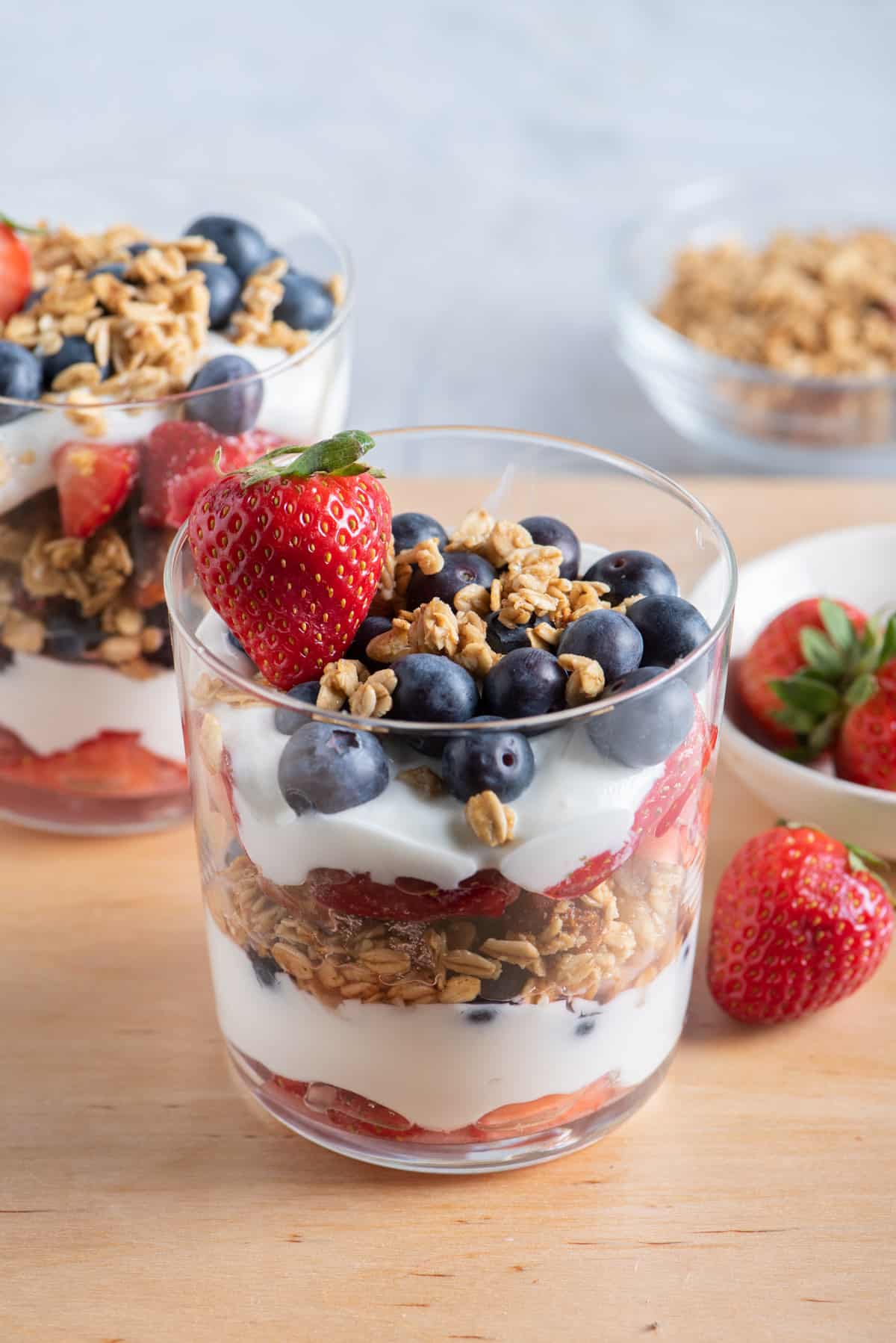 a delicious yogurt parfait with fresh fruit