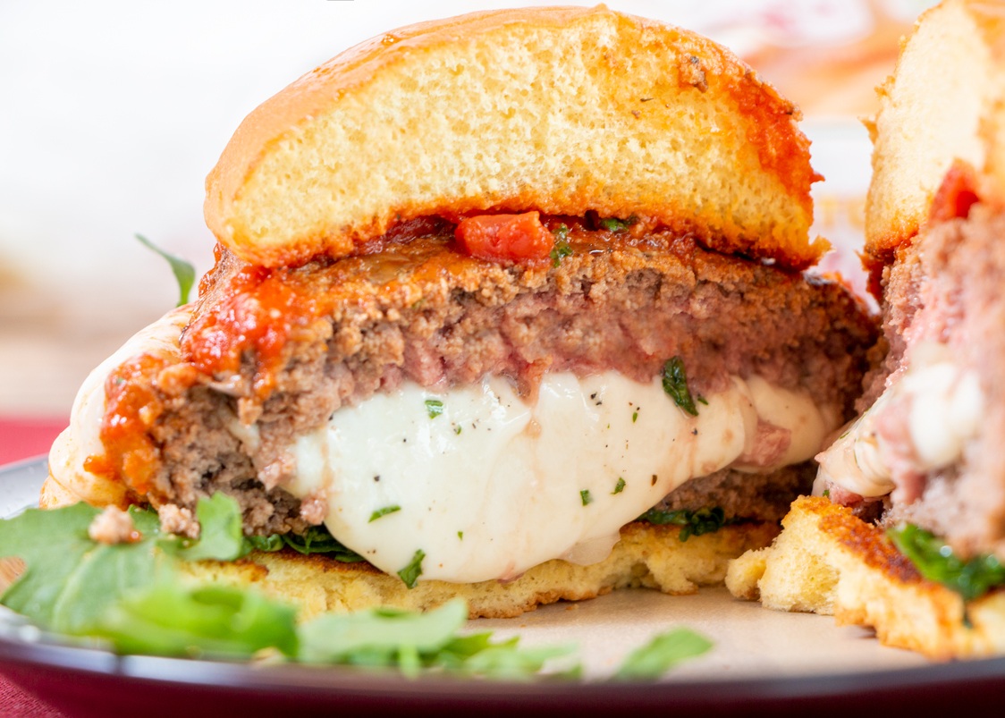 cheese stuffed burger