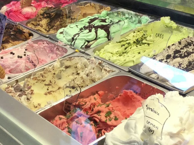 an unusual ice cream with Hákarl