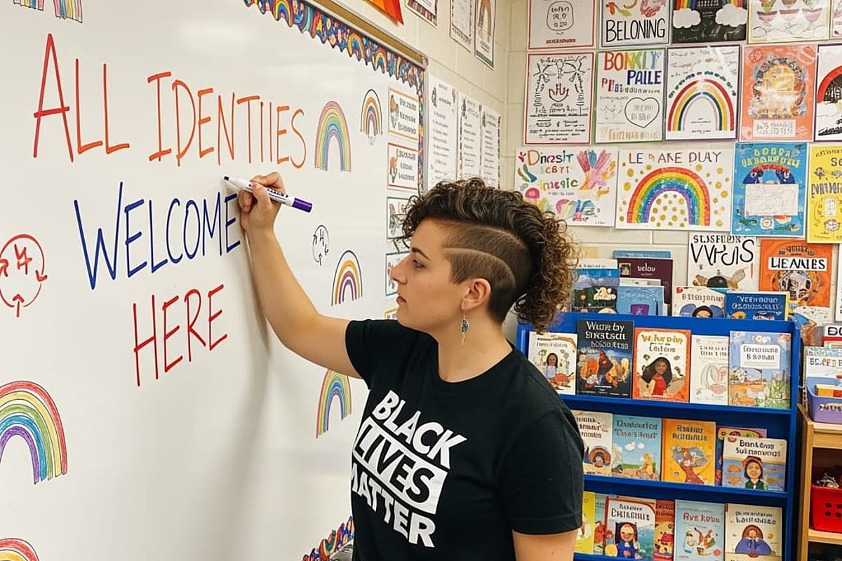Stack of homework papers and a red teacher's grading pen