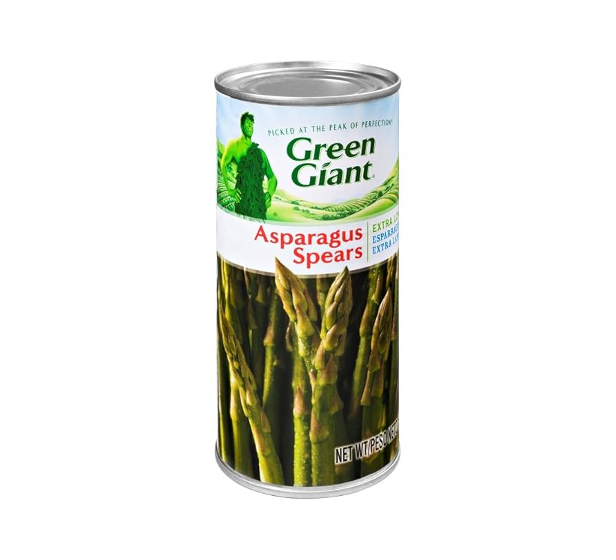 a realistic canned asparagus with its can