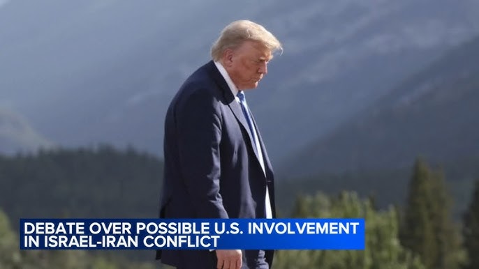 News chyron about Trump and Iran plans