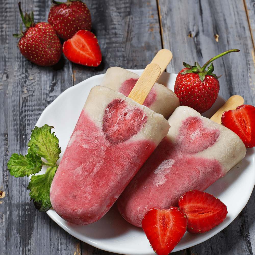 Strawberry Banana Popsicles