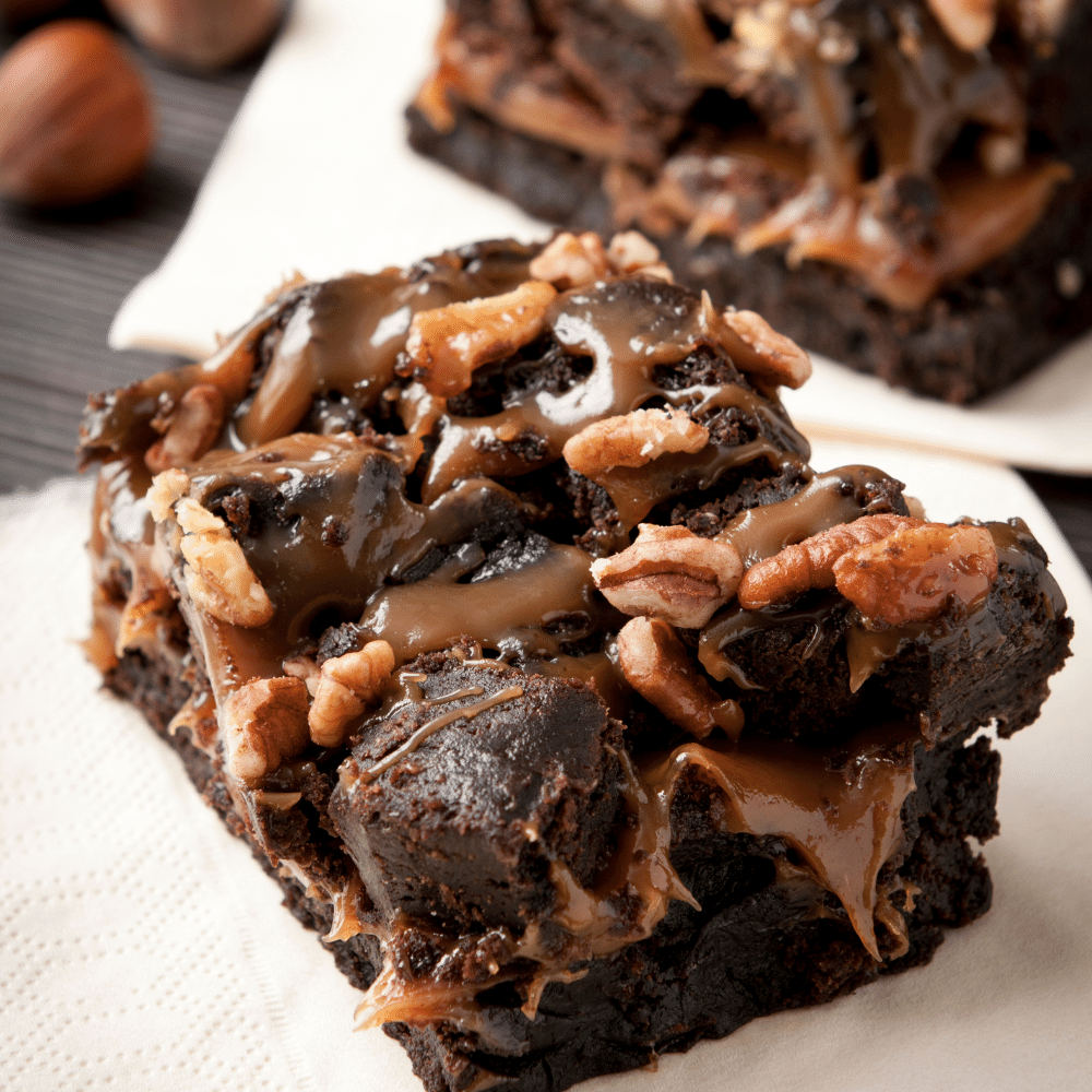Brownies Caramel Sauce