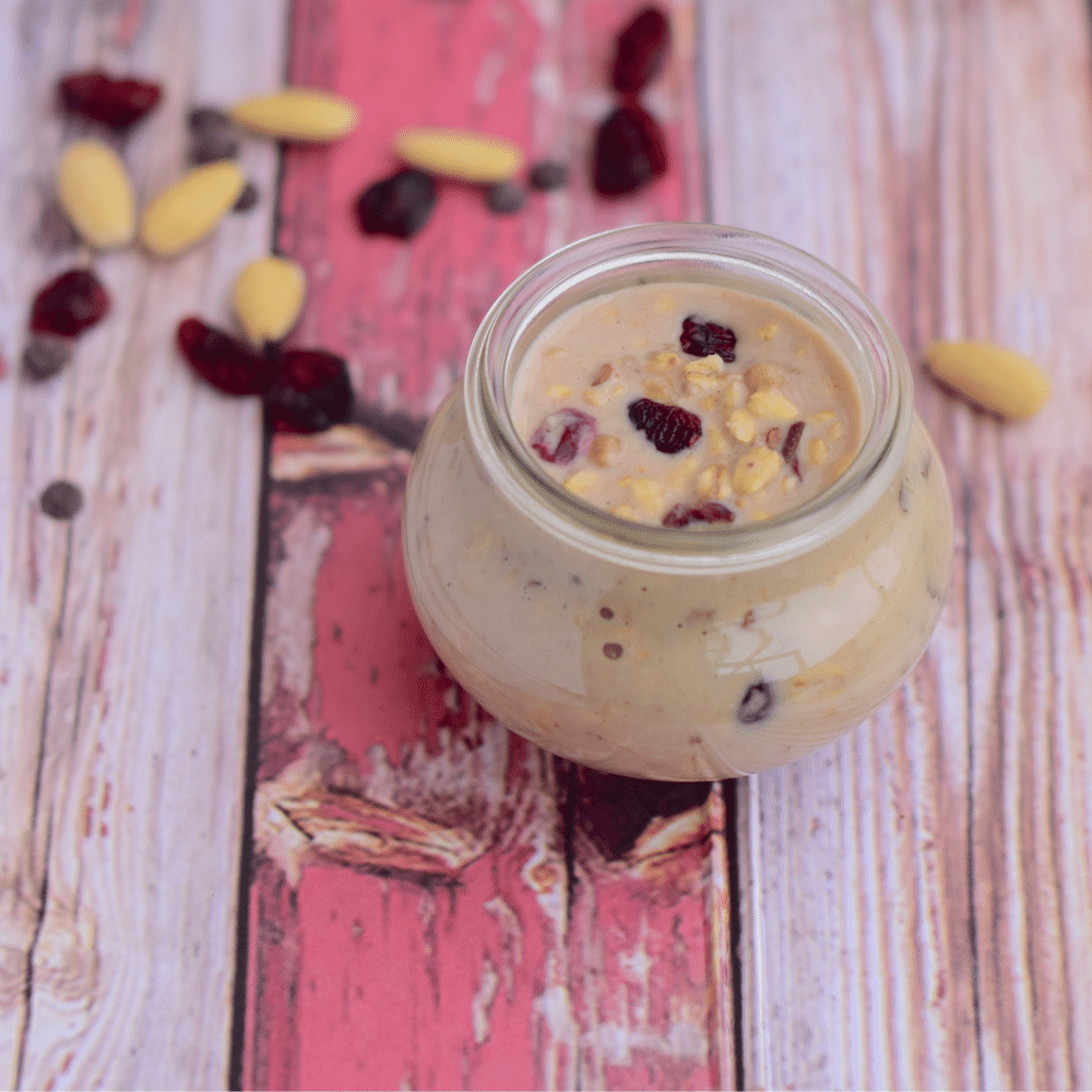 Cranberry Sauce Overnight Oats