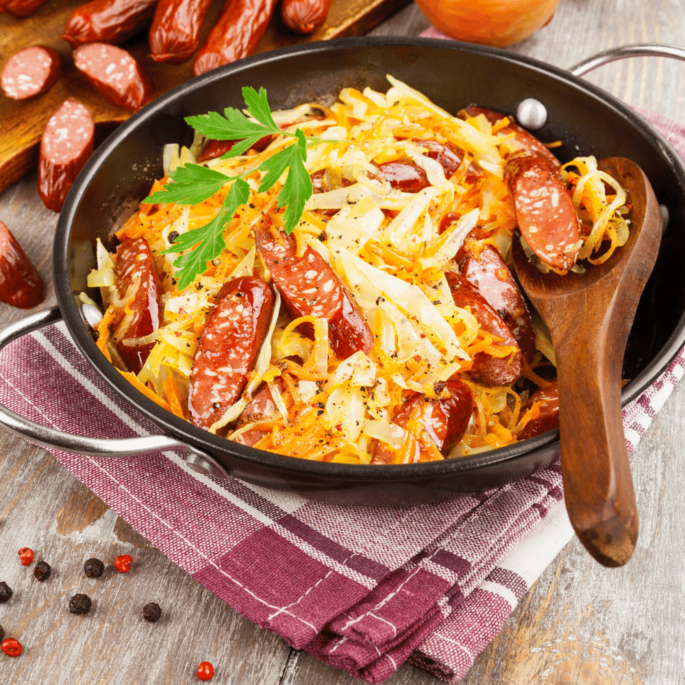 Smoked Sausage and Cabbage