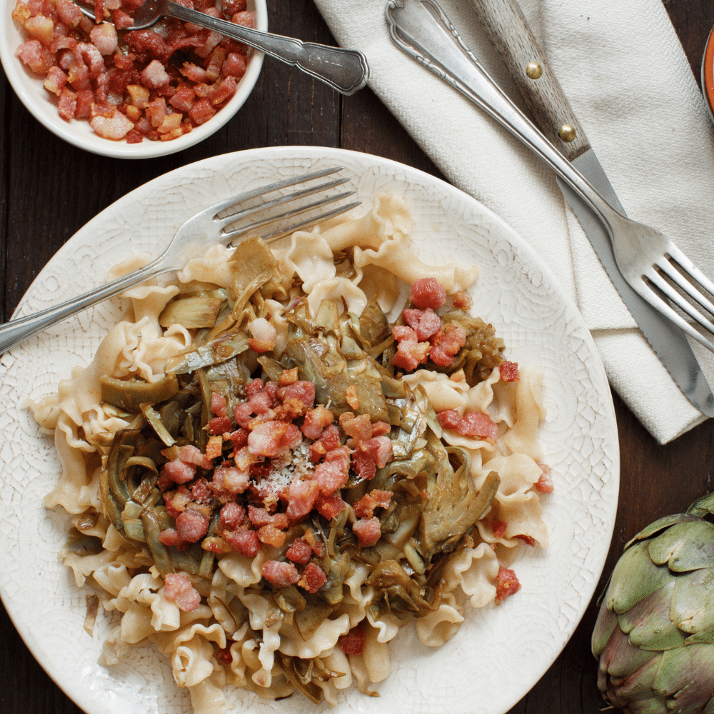 Artichokes bacon
