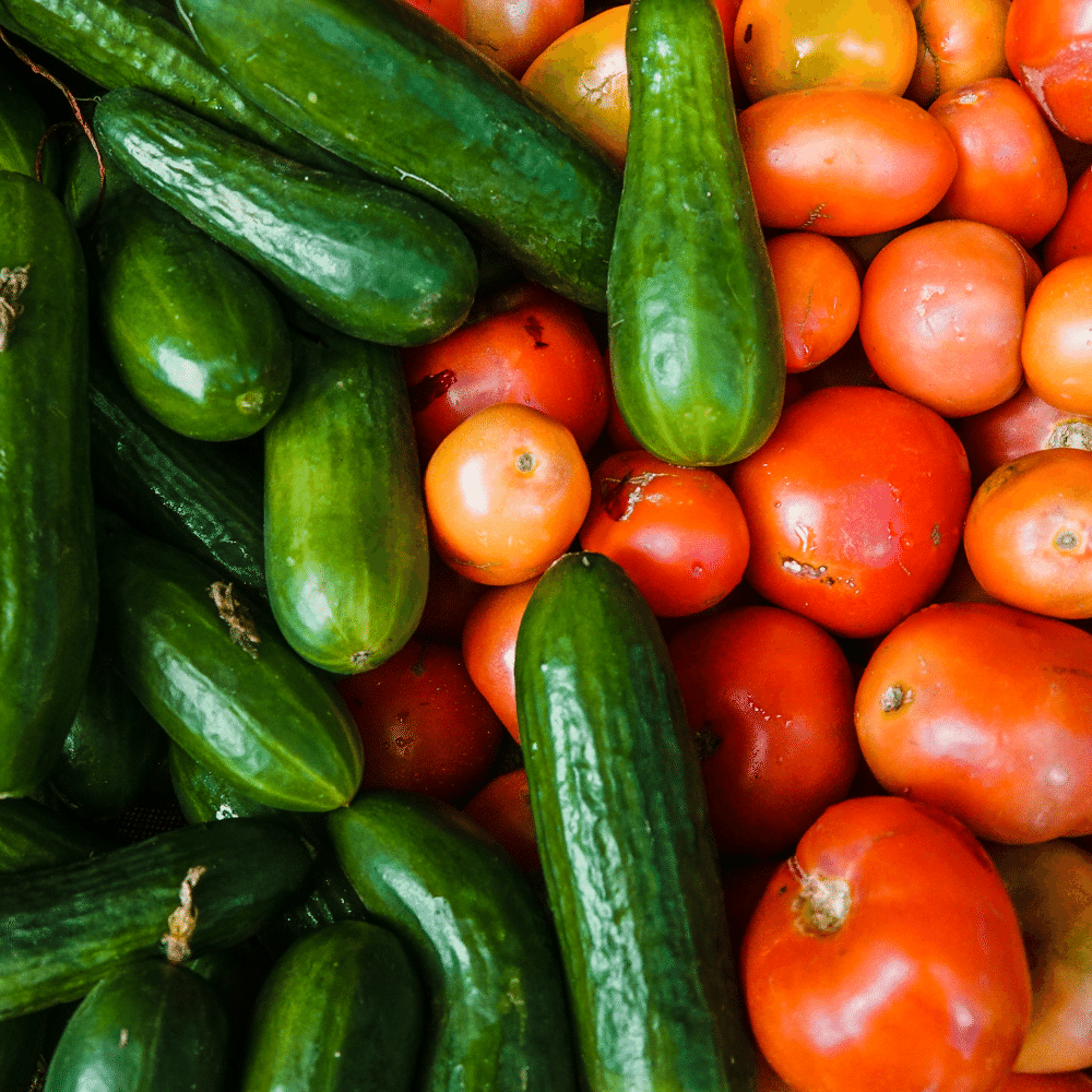 Cucumbers and Tomatoes