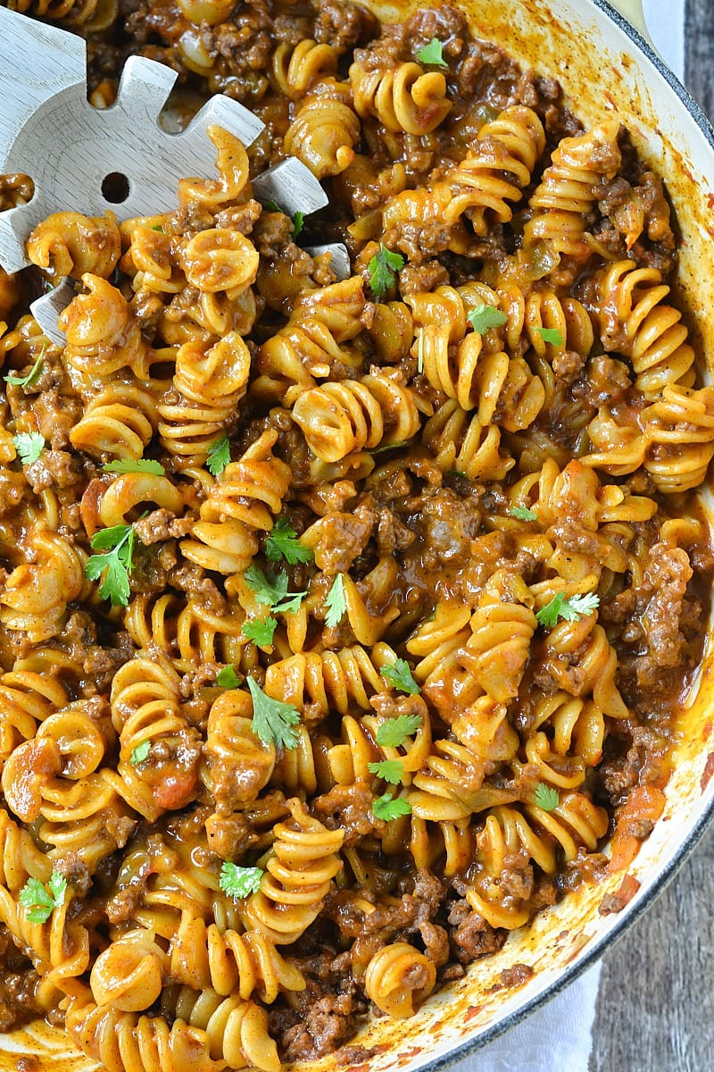 One-Pot Cheesy Taco Pasta