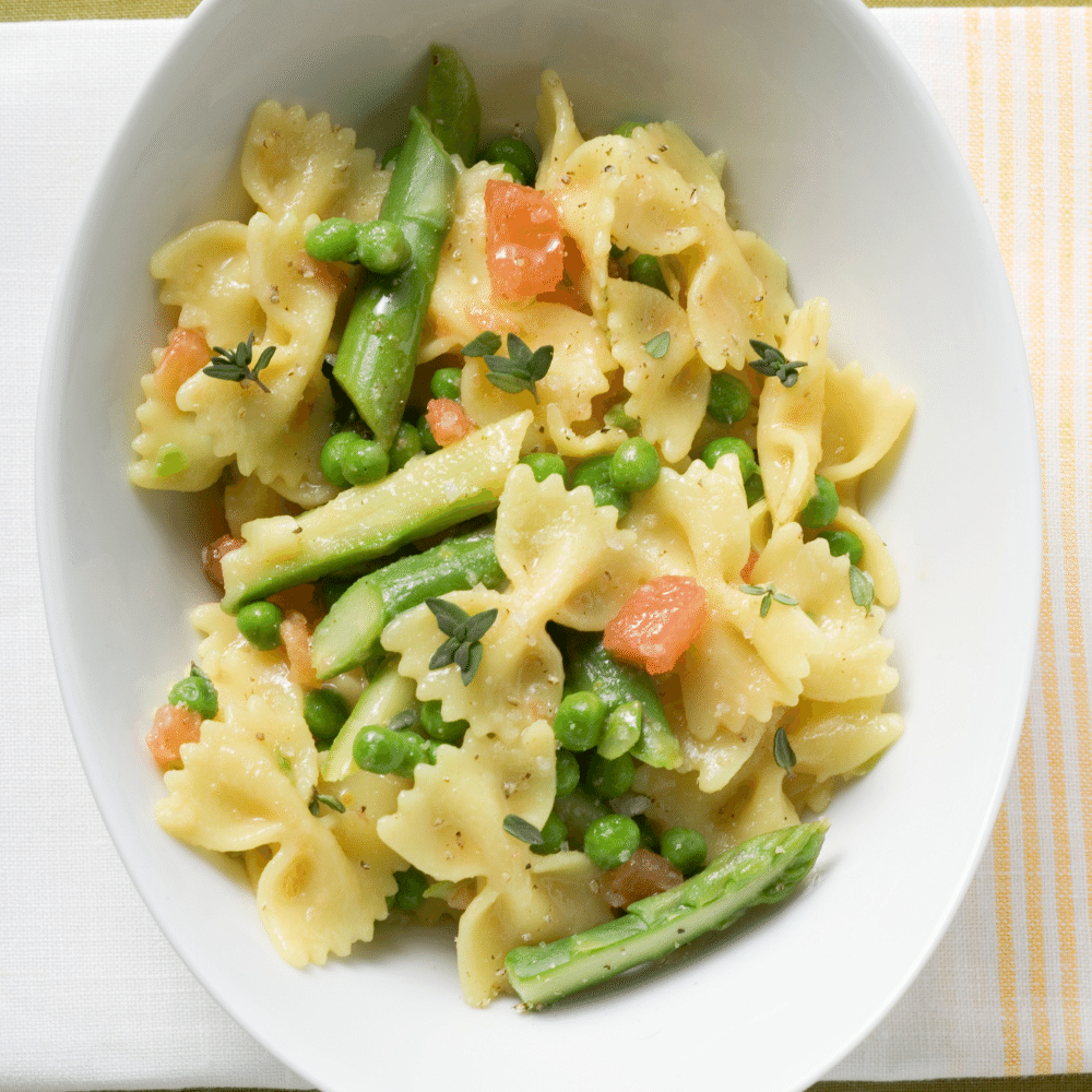 pasta with asparagus and peas