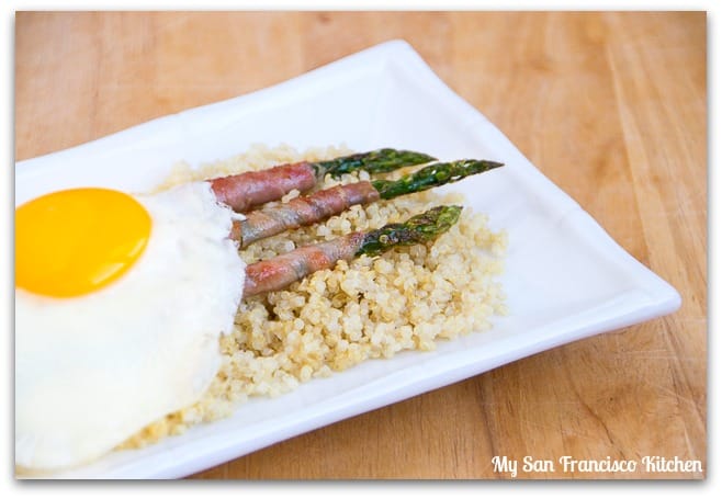 Prosciutto-Wrapped Asparagus + Quinoa