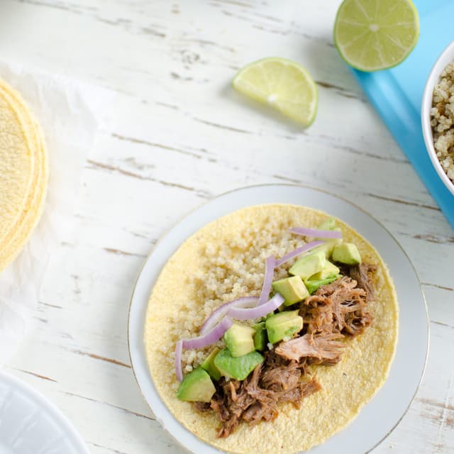 Pulled Pork + Quinoa Tacos