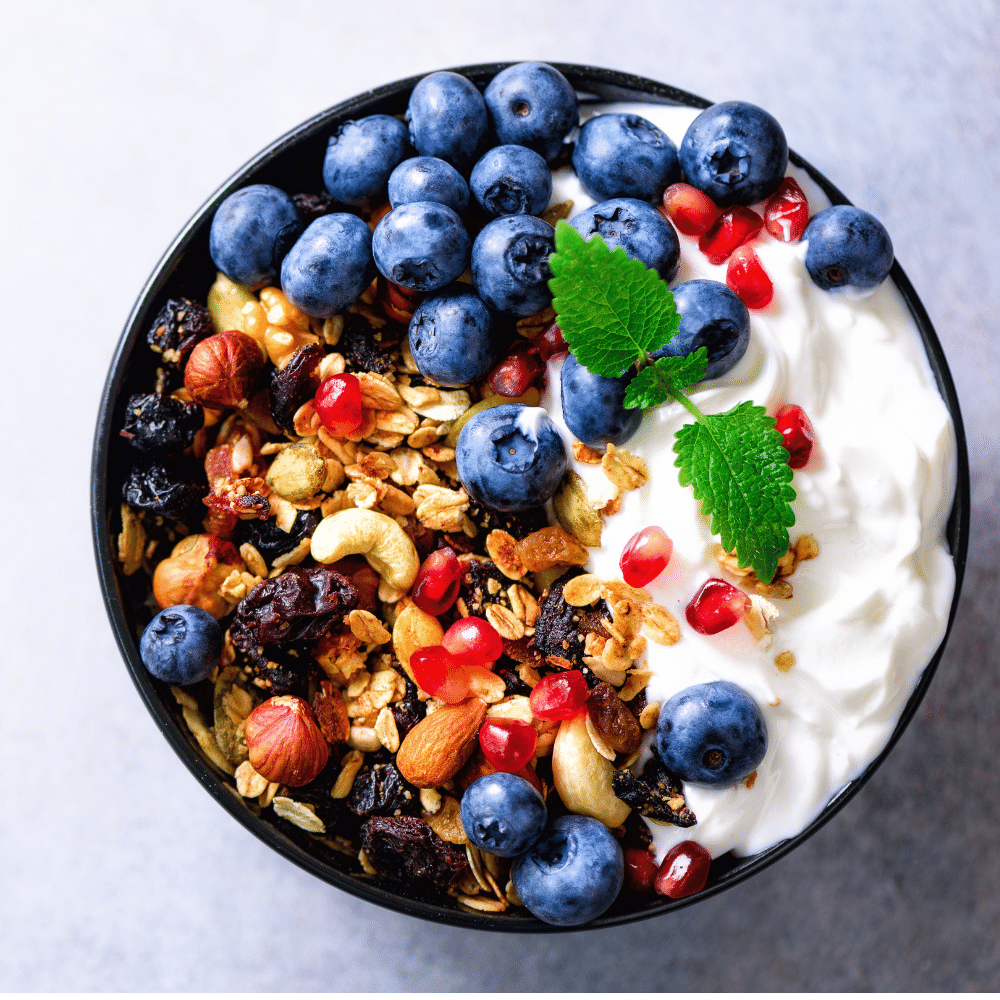 Yogurt with Granola Sprinkled on Top