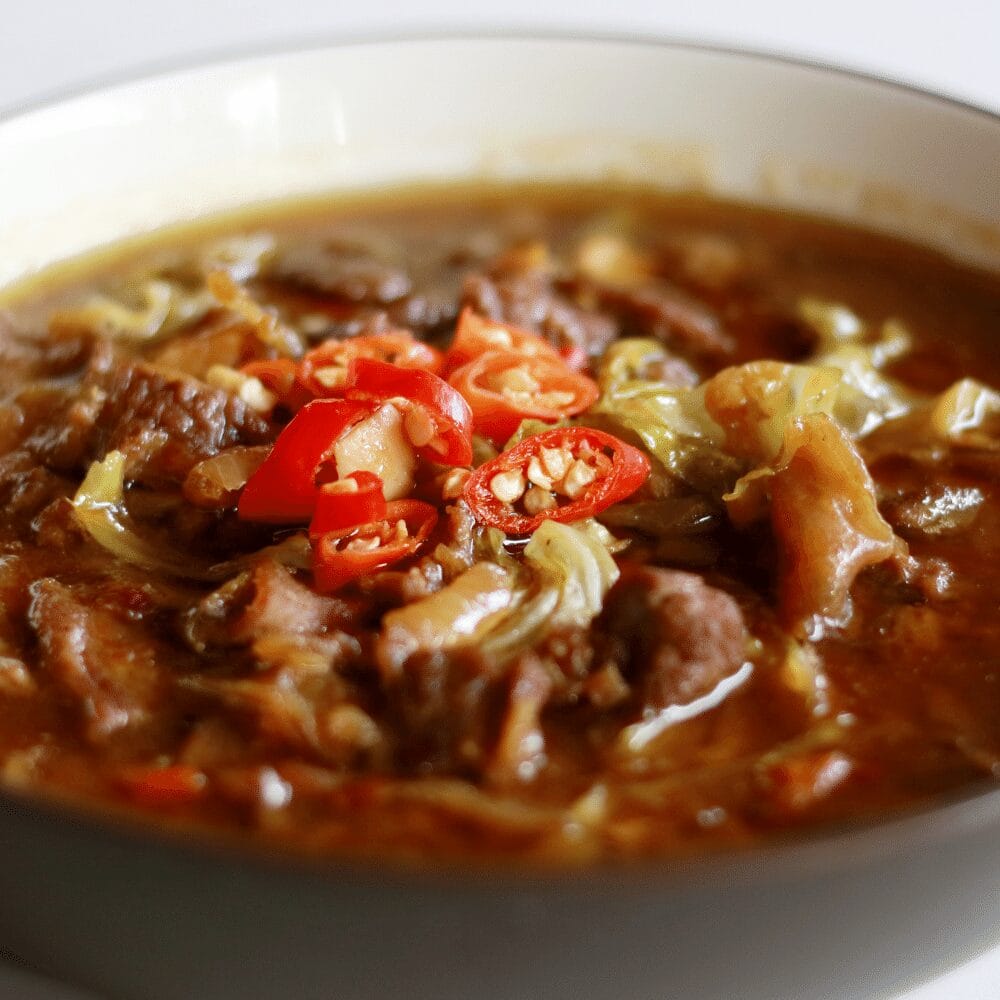 Goat and cabbage stew