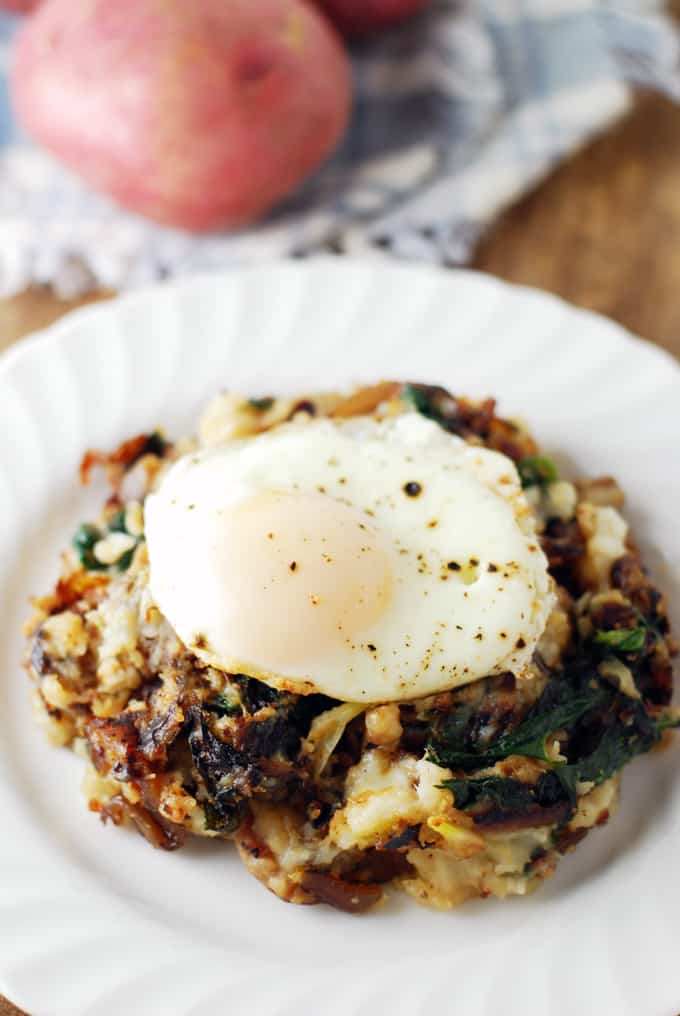 Leftover Mashed Potato Cheesy Vegetarian Hash