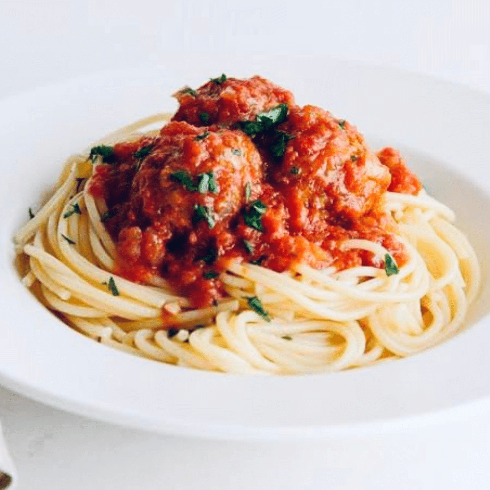 pasta and meatballs