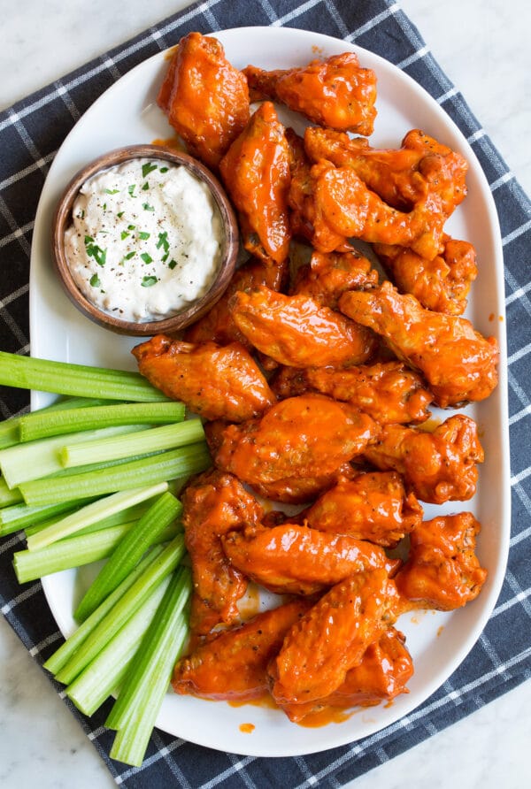 Baked Chicken Wings with blue cheese dip