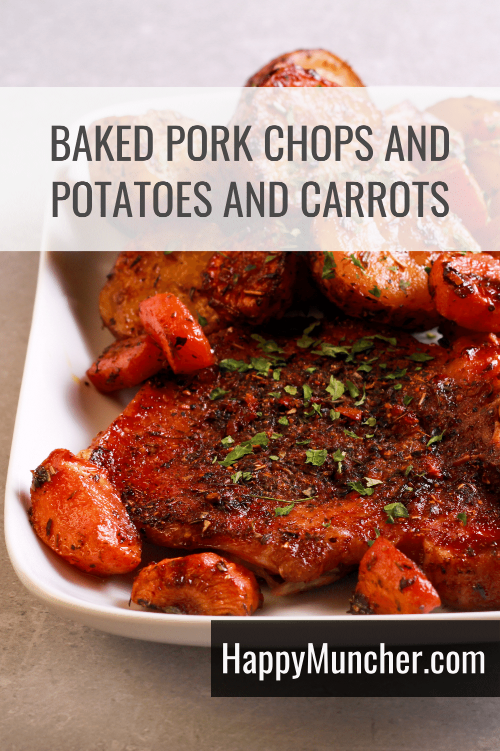 Baked Pork Chops and Potatoes and Carrots