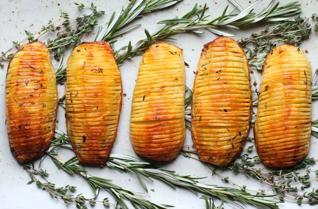 Crispy Herbed Hasselback Potatoes